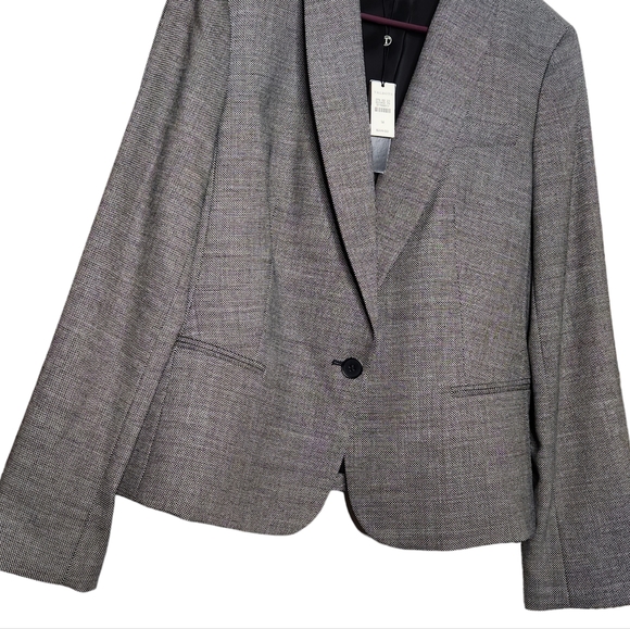 Talbots NWT Twill Wool Blend Blazer Jacket Black Circle Print Size 14 Women's - Picture 5 of 10